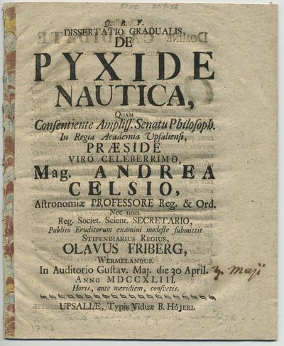 Dissertatio gradualis, de pyxide nautica. A.a.