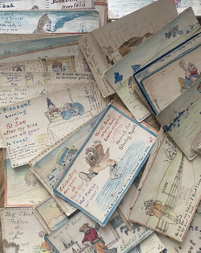 1906. Card . Very good. Eighty-eight postcards, postmarked from 1906-1913, all addressed to M. J. He...