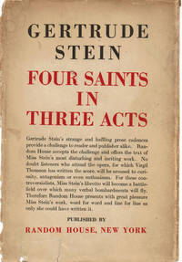 cover of FOUR SAINTS IN THREE ACTS: An Opera to Be Sung.