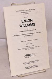 image of Program: Emlyn Williams as Dylan Thomas growing up: an entertainment devised by Emlyn Williams from the stories of Dylan Thomas