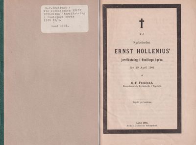 Vid kyrkoherden Ernst Hollenius' jordfästning i…