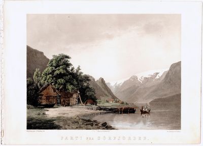 Litografi av “Parti fra Sörfjorden”. Eckersberg…
