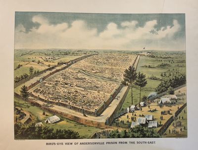 BIRD'S-EYE VIEW OF ANDERSONVILLE PRISON FROM THE SOUTH-EAST
