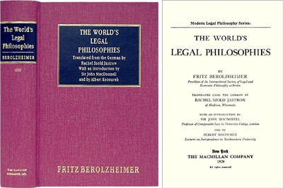 The World's Legal Philosophies. Translated by Rachel Szold. With..