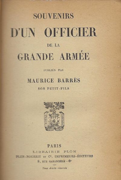 SOUVENIRS D'UN OFFICIER DE LA GRANDE ARMEE