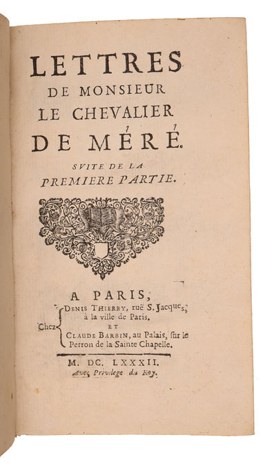Lettres de Monsieur le Chavalier de Mété. 2 vols. - [DE MÉRÉ'S LETTERS] (photo 3)