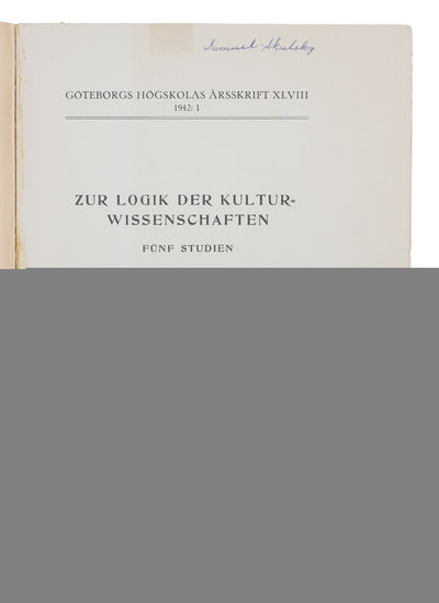 Zur Logik der Kulturwissenschaften. Fünf Studien.…
