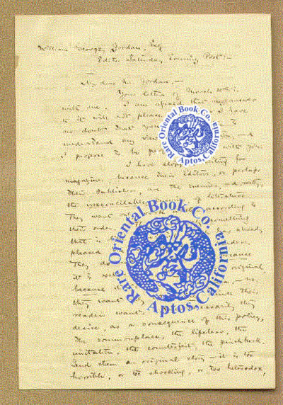 A RARE LETTER TO THE EDITOR: MR. WILLIAM GEORGE JORDAN, OF THE SATURDAY EVENING