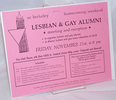Lesbian & Gay Alumni: meeting and reception [handbil] Friday, November 21st, 4-8pm