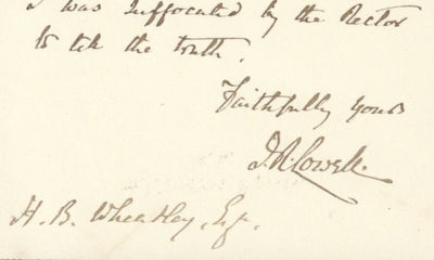 Cryptic 1885 Letter of Poet James Russell Lowell to an English Editor