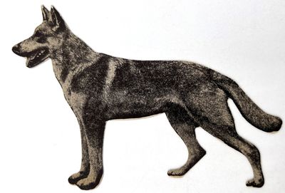 Man-Kind" Brand Dog and Cat Food Advertising Die-Cut Card