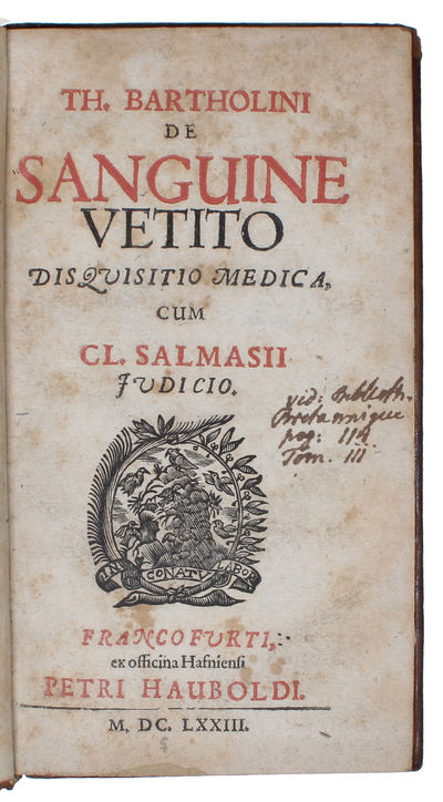 De sanguine vetito disquisitio medica, cum Cl.…