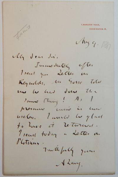 Autograph Letter, signed