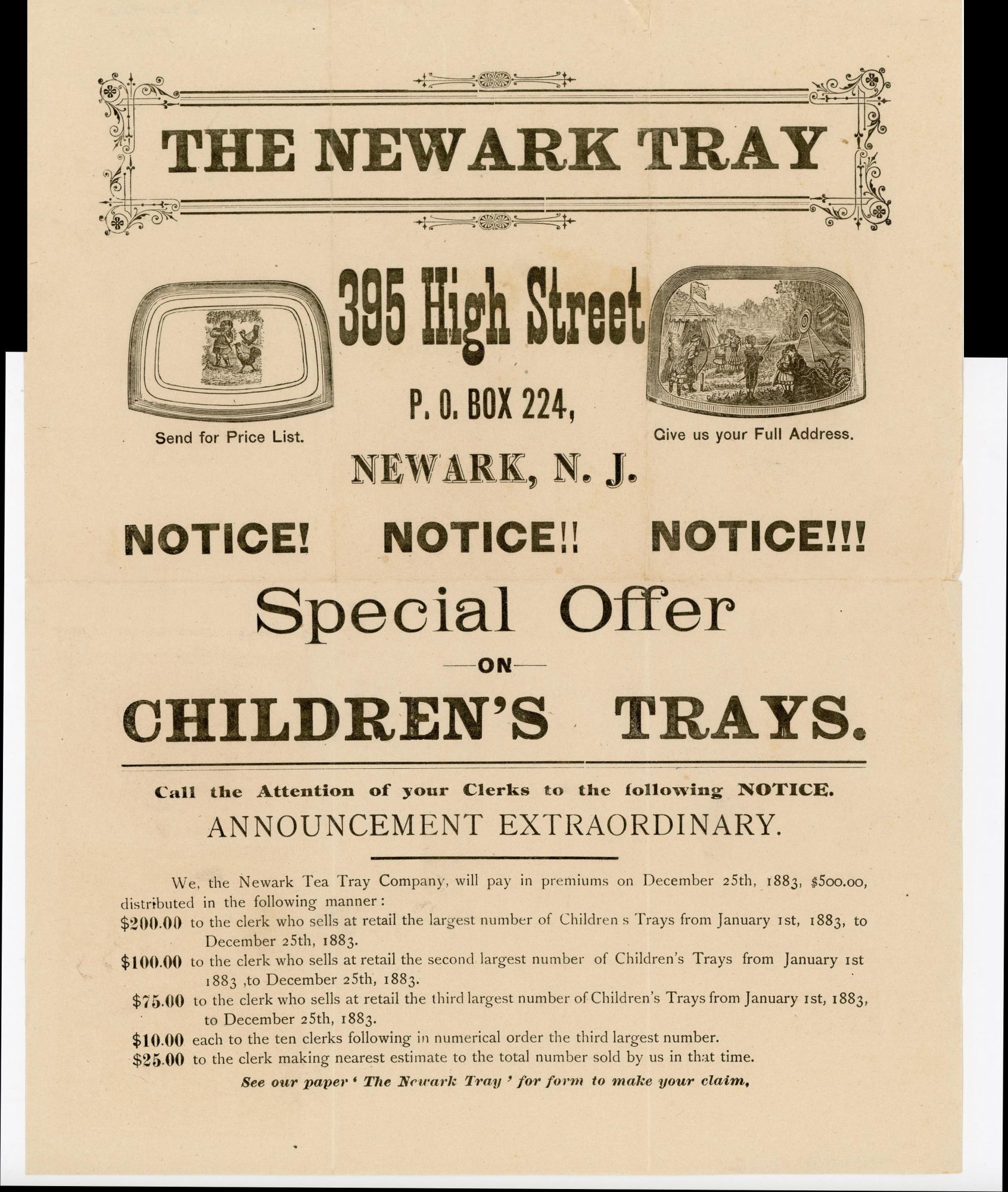 Illustrated Broadside Special Offer on Children's