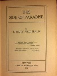 This Side of Paradise by Fitzgerald, F Scott - 1920