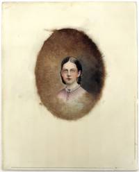 Fine 1903 Portrait of Victorian Woman in Oil on Porcelain