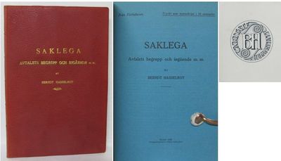 Saklega. Avtalets begrepp och ingående m. m.