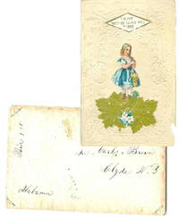 Tiny Girl Standing Atop of Lush Green Leaves with Floral Accent