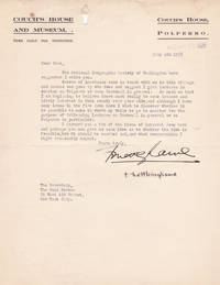 image of TYPED LETTER TO THE POND LECTURE BUREAU, SIGNED BY LIEUTENANT F. T. NETTLEINGHAME, COMPILER OF