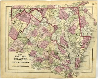 [TRAVEL] [MAPS] MAP OF MARYLAND, DELAWARE & VIRGINIA