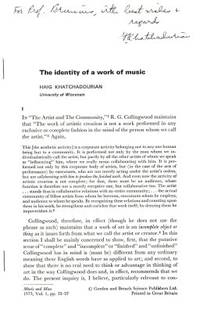 The identity of a work of music.