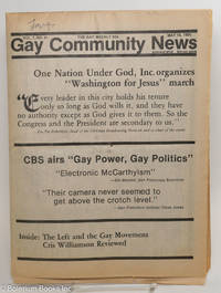 cover of GCN: Gay Community News; the gay weekly; vol. 7, #41, May 10, 1980; Washington for Jesus March & CBS Airs Gay Power, Gay Politics