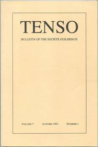 image of Tenso: Bulletin of the Societe Guilhem IX: Volume 7, Autumn 1991, Number 1