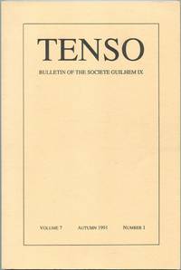 Tenso: Bulletin of the Societe Guilhem IX: Volume 7, Autumn 1991, Number 1