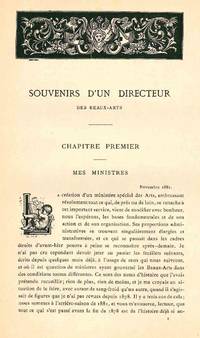 Souvenirs d'un Directeur des Beaux-Arts by Philippe de Chennevières - Hardcover - from Bernett Penka Rare Books LLC (SKU: 42454)