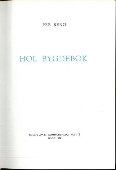 Hol bygdebok.