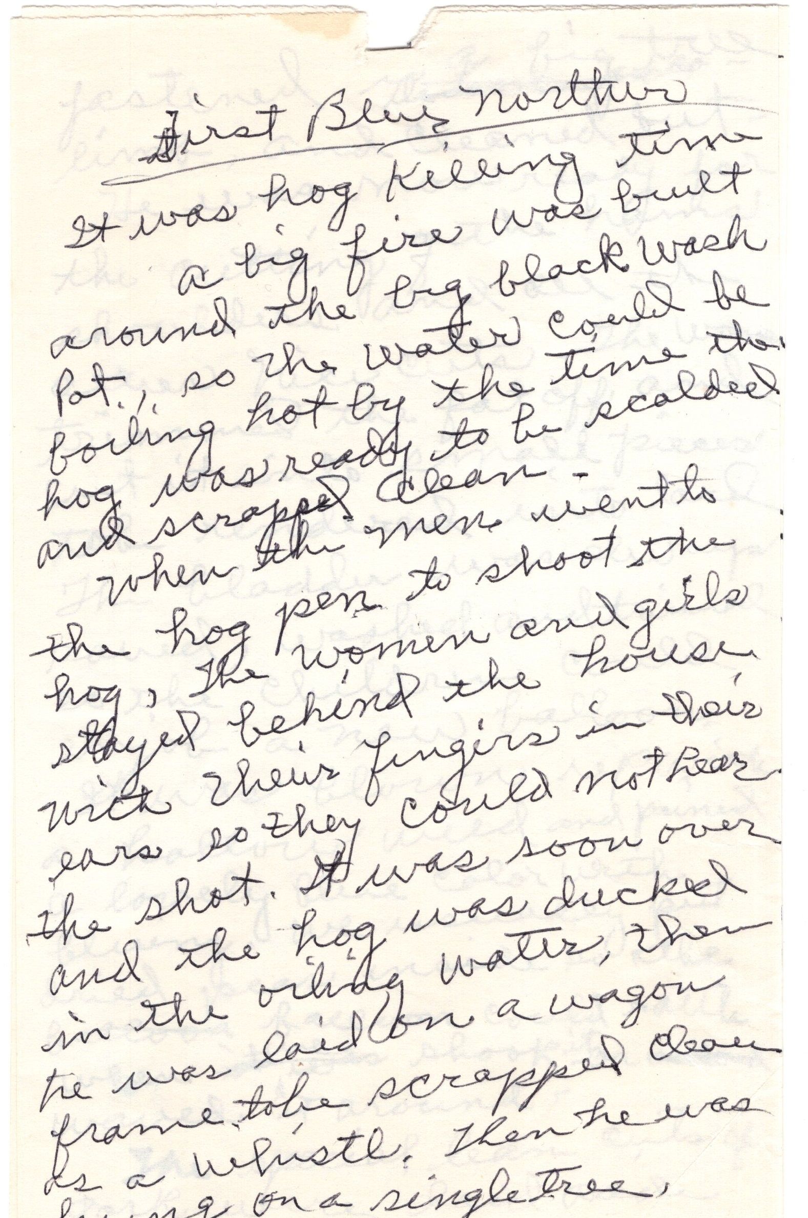 'First Blue Norther': Three page letter or origina