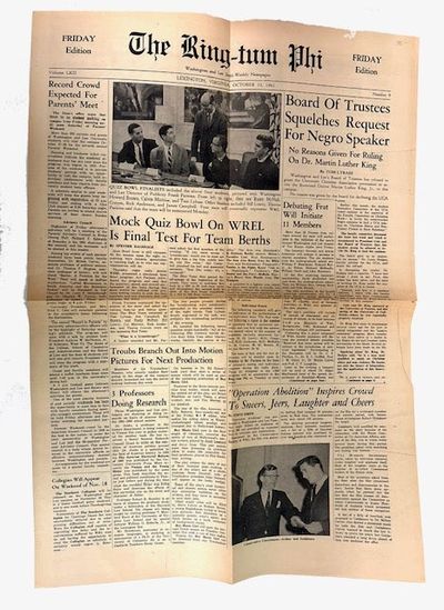 The Ring-Tum Phi, Vol. LXII, No. 9 (Oct. 20, 1961)