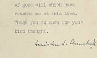 Prime Minister Winston Churchill's Original Letter of Thanks to a Triumphant English People, Who...