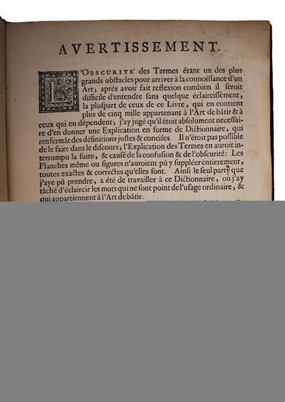 Cours d'architecture qui comprend les ordres de Vignole. Nouvelle & Troisieme Edition. 2 vols. (Title-page on vol. 2: Dictionnaire D'Architecture) - ["THE BEST WORK OF ITS KIND YET ISSUED"] (photo 5)