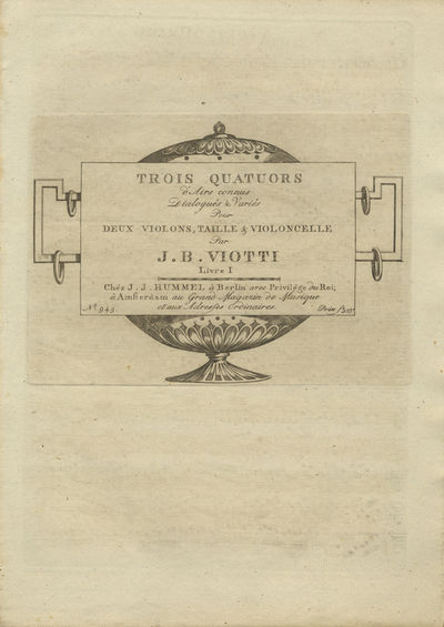 [W. IId, 1-6]. Quatuors d'Airs connus Dialogués & Variés [Parts]