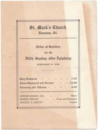 cover of St. Mark's Church Evanston, Ill. Order of Services for the Fifth Sunday after Epiphany