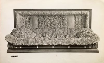 [UNDERTAKERS & FUNERAL SUPPLIES -- PHOTO ARCHIVE]. [Hardwood and Covered Caskets Salesman's Sample Photo Archive Comprised of 157 Photographs of Wooden and Metal Caskets for Burials, before and after World War II]