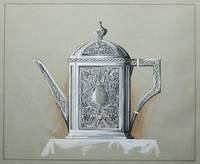 Original drawing of a Tea Pot heightened in white