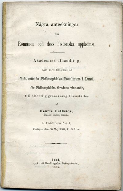 Några anteckningar om Romanen och dess historiska…