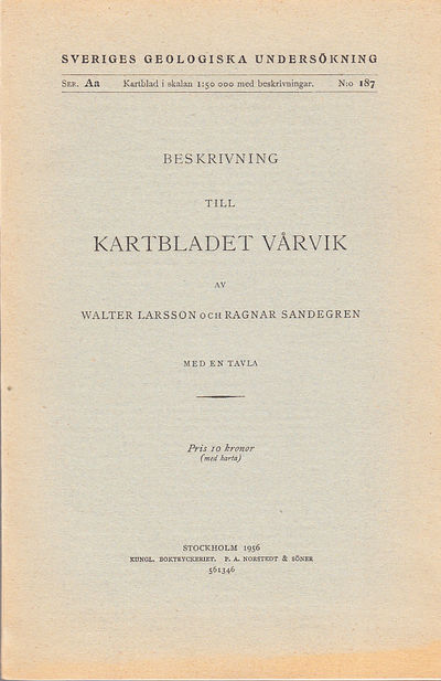 Beskrivning till kartbladet Vårvik.