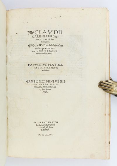 LIBER DE PLENITUDINE. [with] POLYBIUS. DE SALUBRI VICTUS RATIONE PRIVATORUM