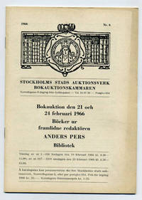 Bokauktion den 21 och 24 februari 1966. Böcker ur…