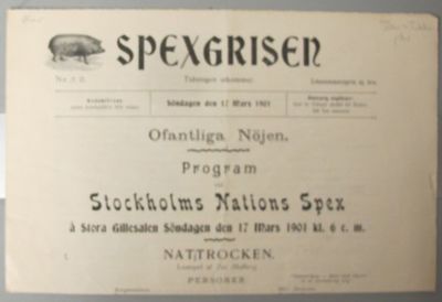 Spex-Grisen. N:r +/- 0. Söndagen den 17 Mars 1901.