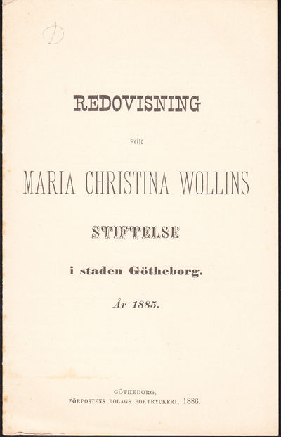 Redovisning för Maria Christina Wollins stiftelse…