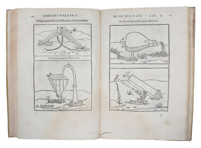 De Re Militari libris XII, multo emaculatius, ac picturis, quae plurimae in eo sunt, elegantioribus expressum. - [VALTURIO’S FAMOUS ILLUSTRATED MILITARY TREATISE] (photo 4)