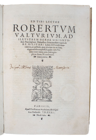 De Re Militari libris XII, multo emaculatius, ac picturis, quae plurimae in eo sunt, elegantioribus expressum. - [VALTURIO’S FAMOUS ILLUSTRATED MILITARY TREATISE] (photo 8)