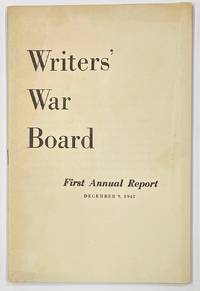cover of Writers' War Board. First Annual Report