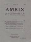 Ambix. The Journal of the Society for the History of Alchemy and Early Chemistry Vol. XXIX, No. 1. March, 1982
