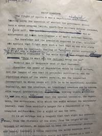 Ayn Rand Original Corrected Typescript on Apollo 8 for The Objectivist, Nov, 1968; Quotes from...