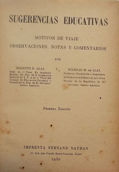 SUGERENCIAS EDUCATIVAS MOTIVOS DE VIAJE
